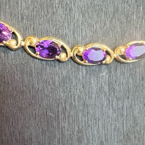 10Kt Vintage Mid Century Amethyst Bracelet - Picture 1 of 7
